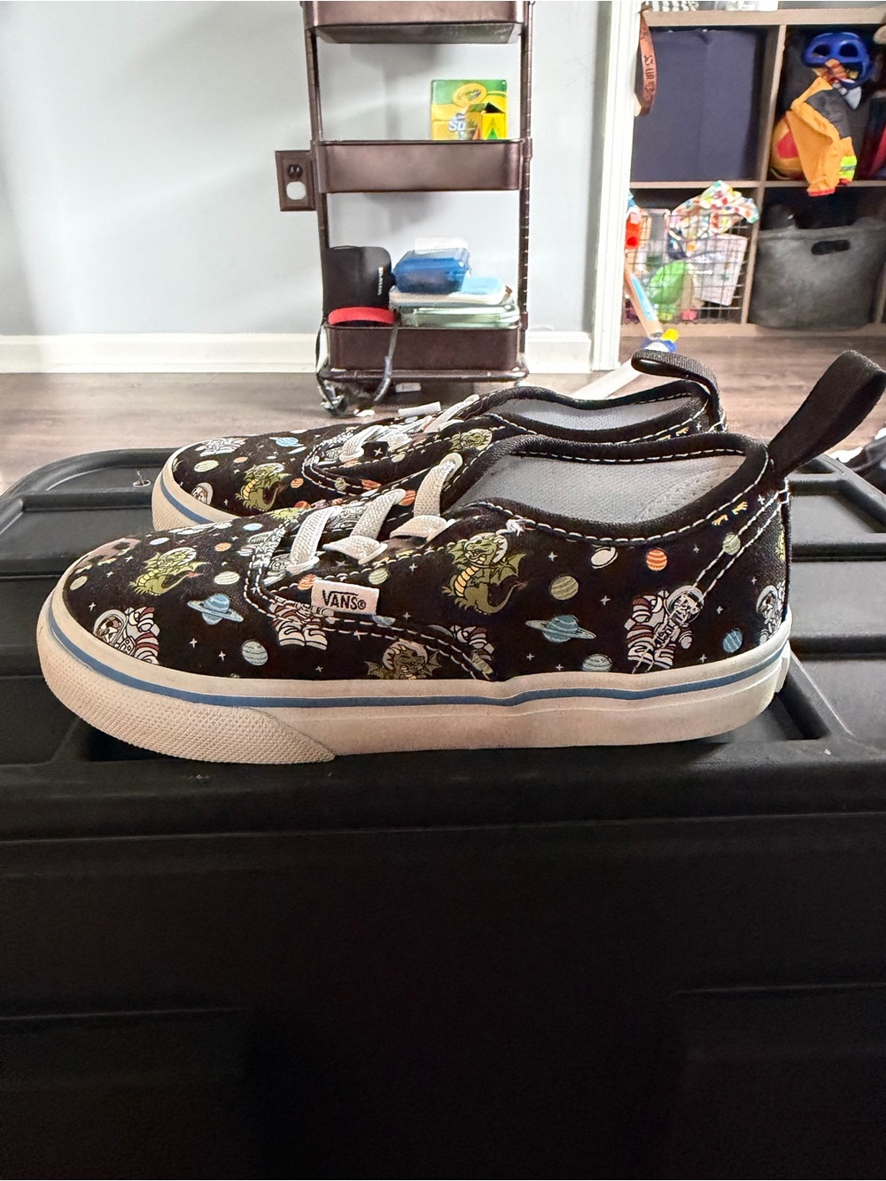 Vans Kids Black Space-Print Low-Top Sneakers